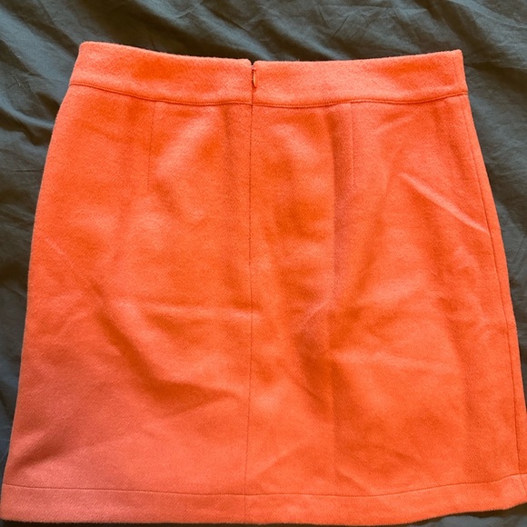 LOFT Womens Wool Blend Pink Gold Mini Skirt Sz 6 Button Flap Lined Barbiecore - Picture 2 of 4